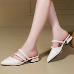 Toe Narrow BandSlippers Women Fashion Shallow Sandal Elegant Summer Footwear Woman
