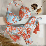 Sexy Bikini Floral Print Swimwear String Bikini Set Push Up Swimsuit Bikinis Women Biquini Beach Bathing Suit Women