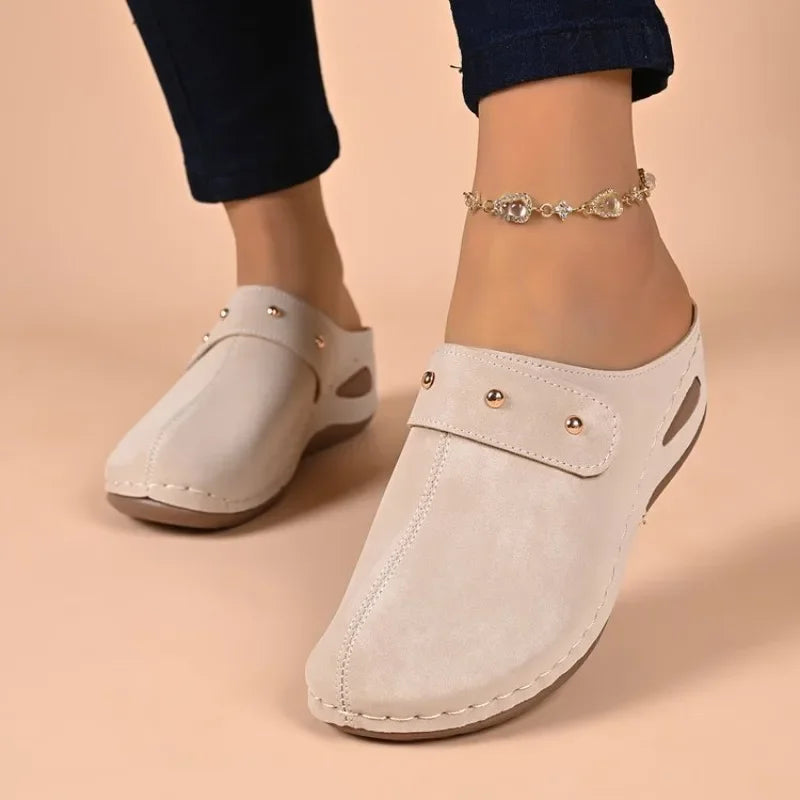 2026 Women Summer Lightweight Wedge Heel Mules Slippers Woman Plus Size Thick Sole Outdoor Sandals