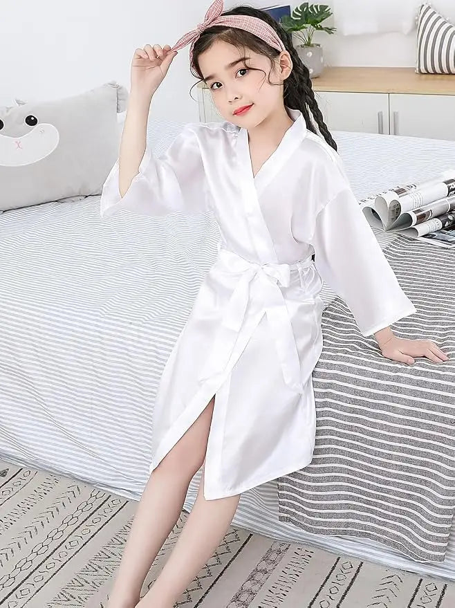 Birthday Squad Birthday Girl Princess Robe Spa Robes for Girls Party Satin Silk Kimono Robes Party Supplies