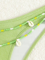 New Sexy Shell Thong Bikinis 2025 Swimsuits Women's Swimwear Female Beach Swim Wear Bathing Suits Brazilian Bikini Set Green