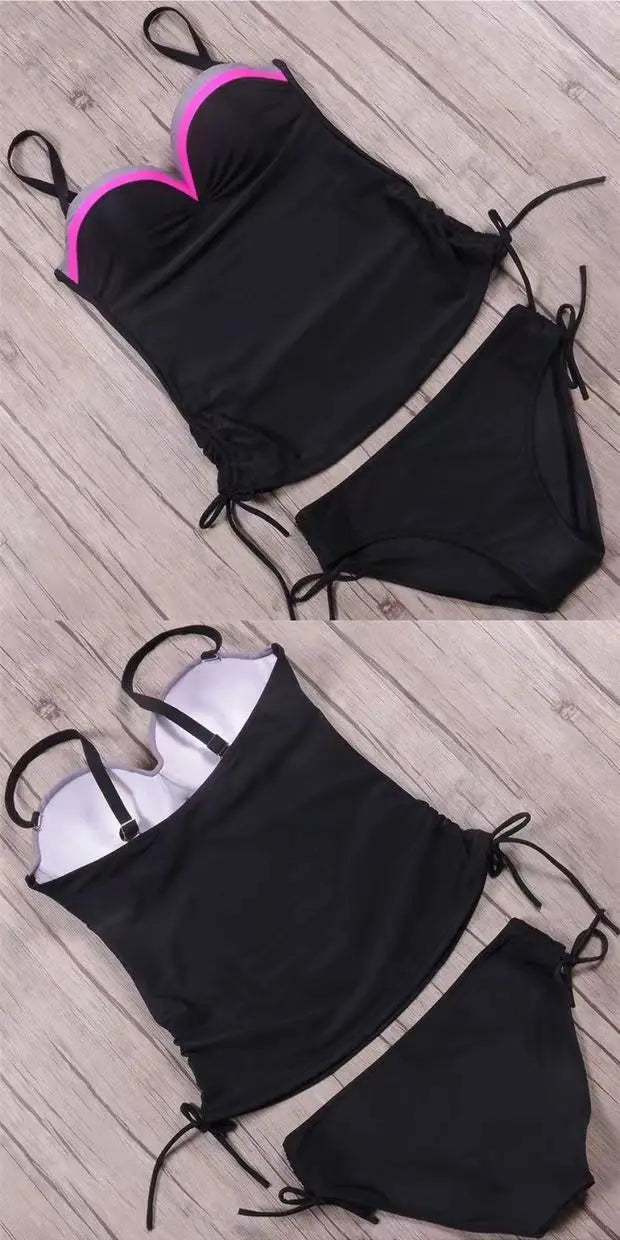 Summer Two Pieces Swimsuits Woman Push Up Swimwear Female Tankini Sets Beachwear Brazilian Bathing Suit Sports Women Bathers