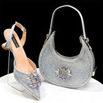 doershow Italian Shoes And Bag Sets For Evening Party With Stones Italian Leather Handbags Match Bags!HFG1-21