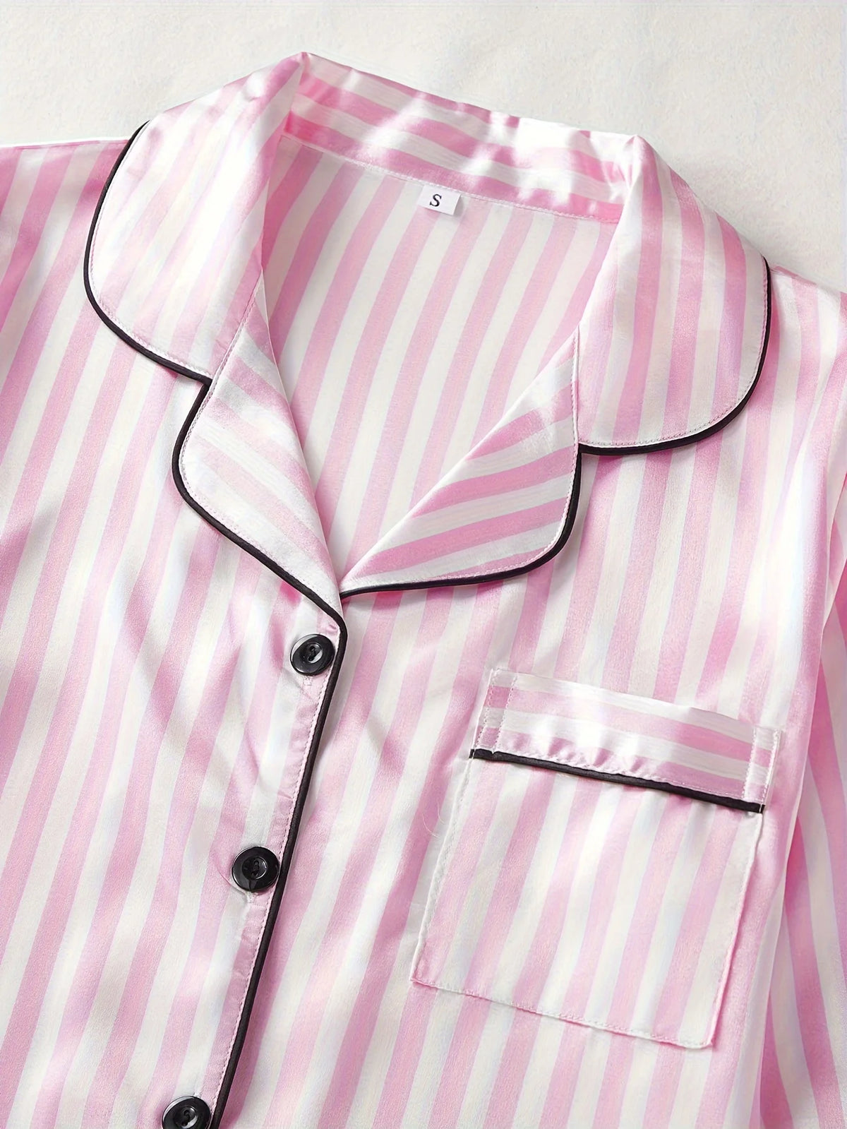 Stylish Striped Pajamas Set for Women Sleepwear Long Sleeve Button Top and Long Pants Set Homewear and Loungewear