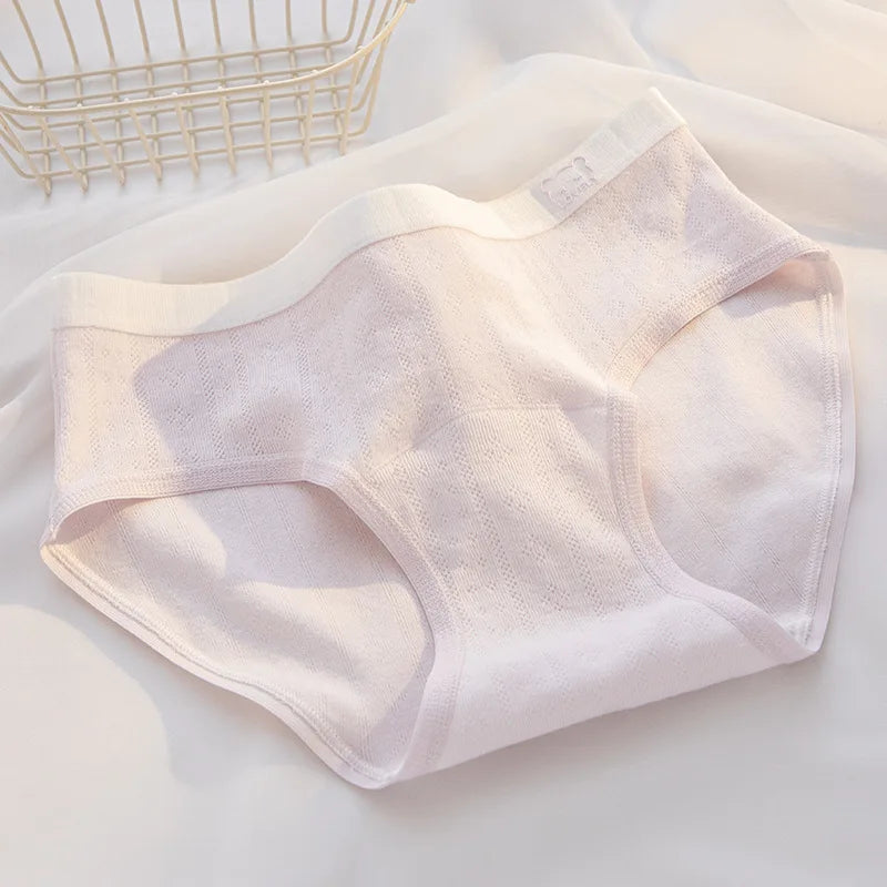 1 Pcs Hollow Out Cotton Women's Underwear Low Waist Breathable Semaless Panties Student Daily Comfort Briefs Lingerie M-XL
