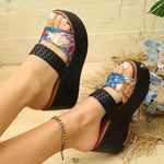 2026Trend Summer High Heel Women Sandals Big Size Open Toe Beach Shoes Fashion Comfortable Wedge Heel Slippers Slides Women