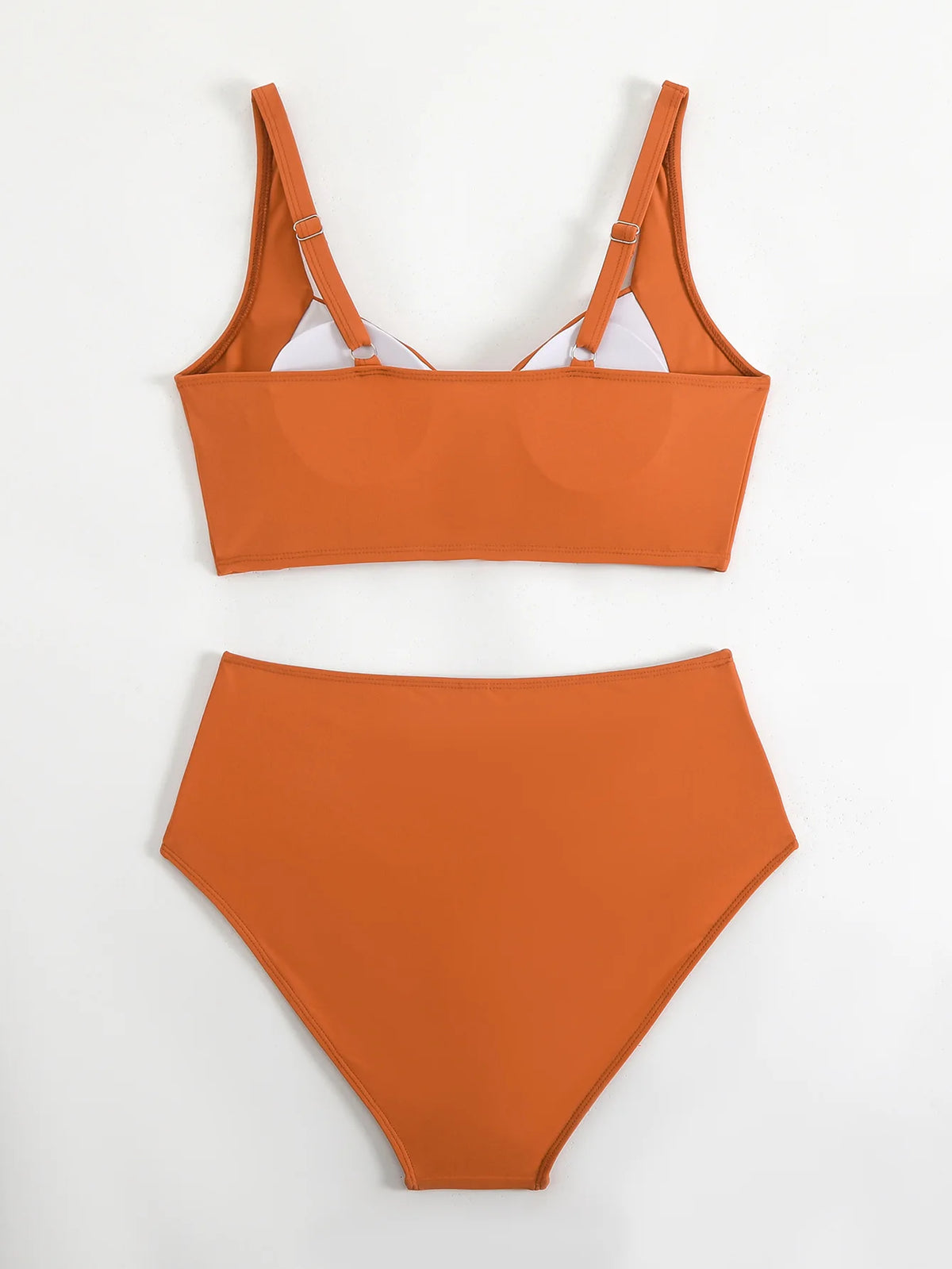 Sexy Black Two Piece Swimsuit Women Cross Pleate Push Up Padded Bikini Set Summer Bathing Suit Slim High Waist Swimwear Biquini