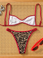 New Flowers Printed High Leg Cut Bikini Female Swimsuit Women Swimwear Two-Pieces Bikini Set Bather Bathing Suit Swim