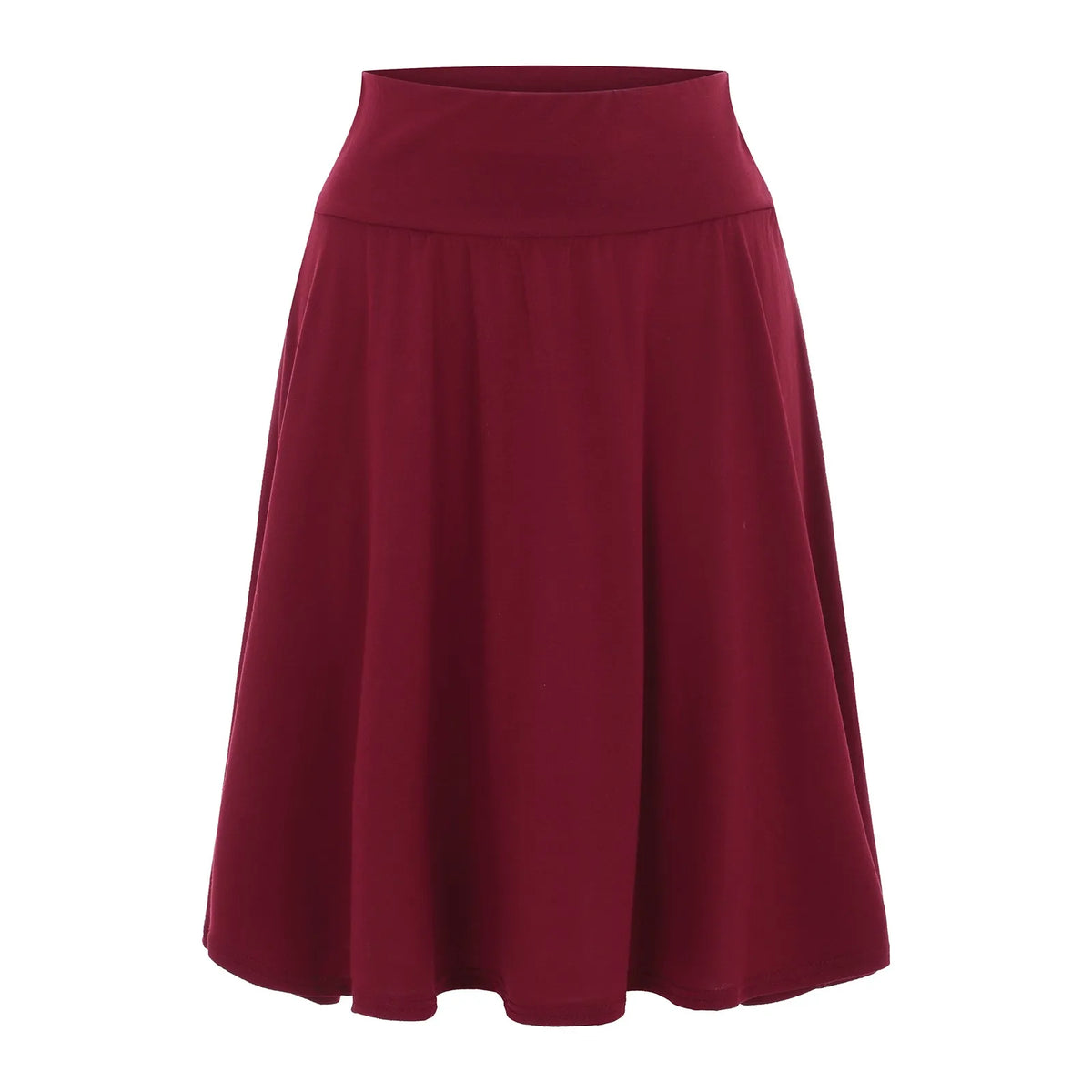 Women's Solid Color Casual High Waist Elastic Midi Skirts Spring Summer All Match Korean Ruffle Short Skirt Office Lady Faldas