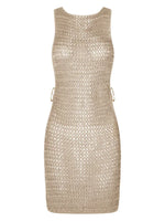 2025 Backless Cut Out Crochet Knitted Tunic Beach Cover Up Cover-ups Beach Dress Beach Wear Beachwear Female Kaftans for Woman
