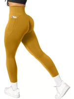 High Waist Tummy Control Yoga Pants with Pockets for Gym Workout - Breathable Stretchy Fitness Leggings