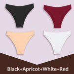 4Pcs Women's Cotton Briefs Seamless Women Sexy Panties Intimates Solid Color Breathable Underwear Female Low Waist Soft Lingerie