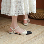 New 2025 Summer Women's Sandals Elegant Medium Heel Toe Mules Comfortable Office Women's Shoes Buckle Heels Dress Shoes