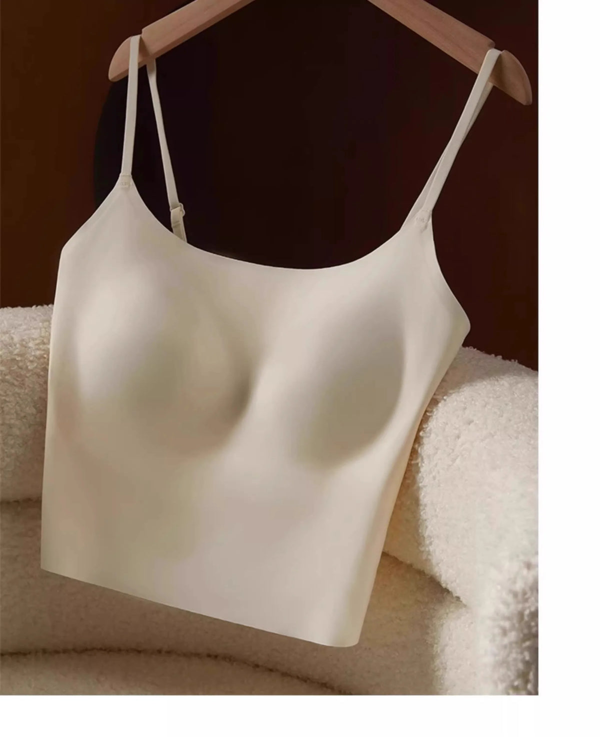 Women's Seamless Bras Top - MOYISU Invisible Chest Pad Camisole Anti-Peep Undershirt with Versatile Strap & Flattering Back Cut