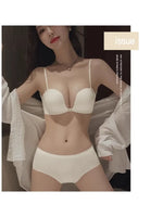 Front Button Underwear Women's Small Chest Pull Up To Show Large Summer Thin Collection Breast Anti-sag White Thin Strap Bra
