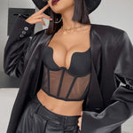 Women Push Up Bra Sets Transparent Lingerie Sexy Shaper Bra Beauty Back Comfortable Underwear Adult's Fishbone Gauze Bralette
