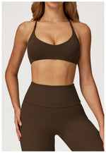 Summer U-Shaped Multi-Strap Cross Back Women Pilates Fitness Sports Bra Top Gym Yoga Athletic Tight Workout Jog With Chest Pad