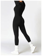 Zipper Workout Jumpsuit Sports Overalls Women Gym Clothing Running Long Sleeves Fitness Gym Tracksuit Short Sportswear Yoga Set