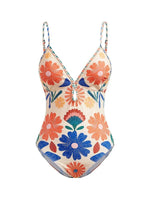 S - XL New Floral Printed With Skirt Women Swimwear V Neck High Leg Cut Bather Bathing Suit Swim One Piece Swimsuit Female K8041
