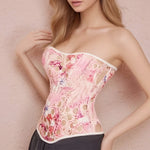 European and American waist cinching jacquard court corset abdominal and chest support tight fitting shapewear bone suit summer