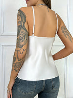 Elegant Solid Women Pajamas V Neck Sleeveless Loose Fit Basic Sleepwear Top Versatile Daily Layering Camisole