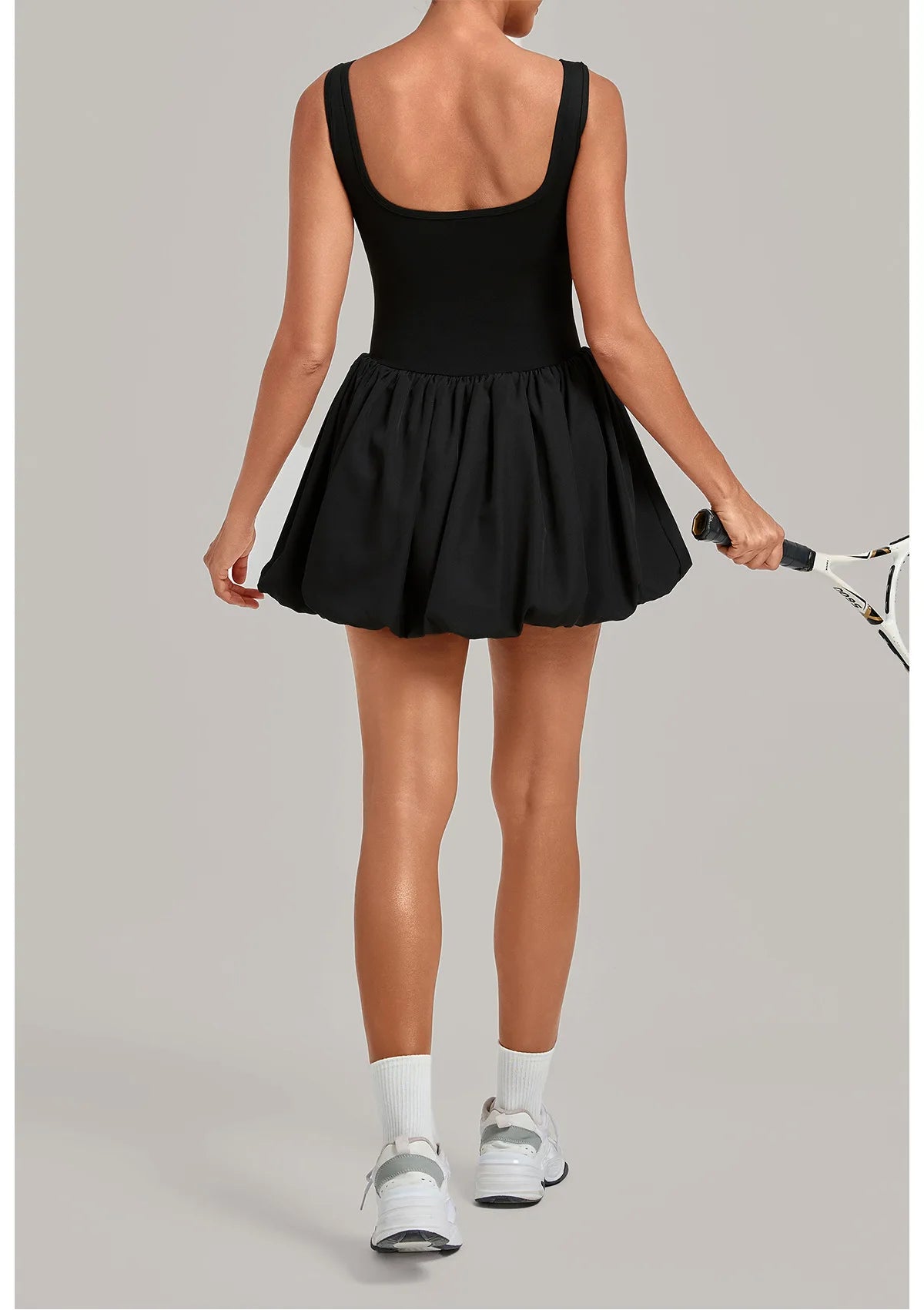 Nake Fake Two-piece Tennis Dresses Women's Anti Glare Pleated Fluffy Skirt Bulit-in Pocket Shorts Outwear Gym Fitness Golf Dress