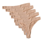 5Pcs/Set Women Brazilian Panties High Waist Thongs G-string Female Underpants Solid Color T-back Underwear Sexy Lingerie M-XL