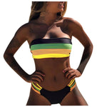 Bikini Swimwear Push-Up Bikinis Sets Colored Stripes Women Bra Padded Beachwear Bathing Suit New 2 Piece Swimsuit 2025 Biquini