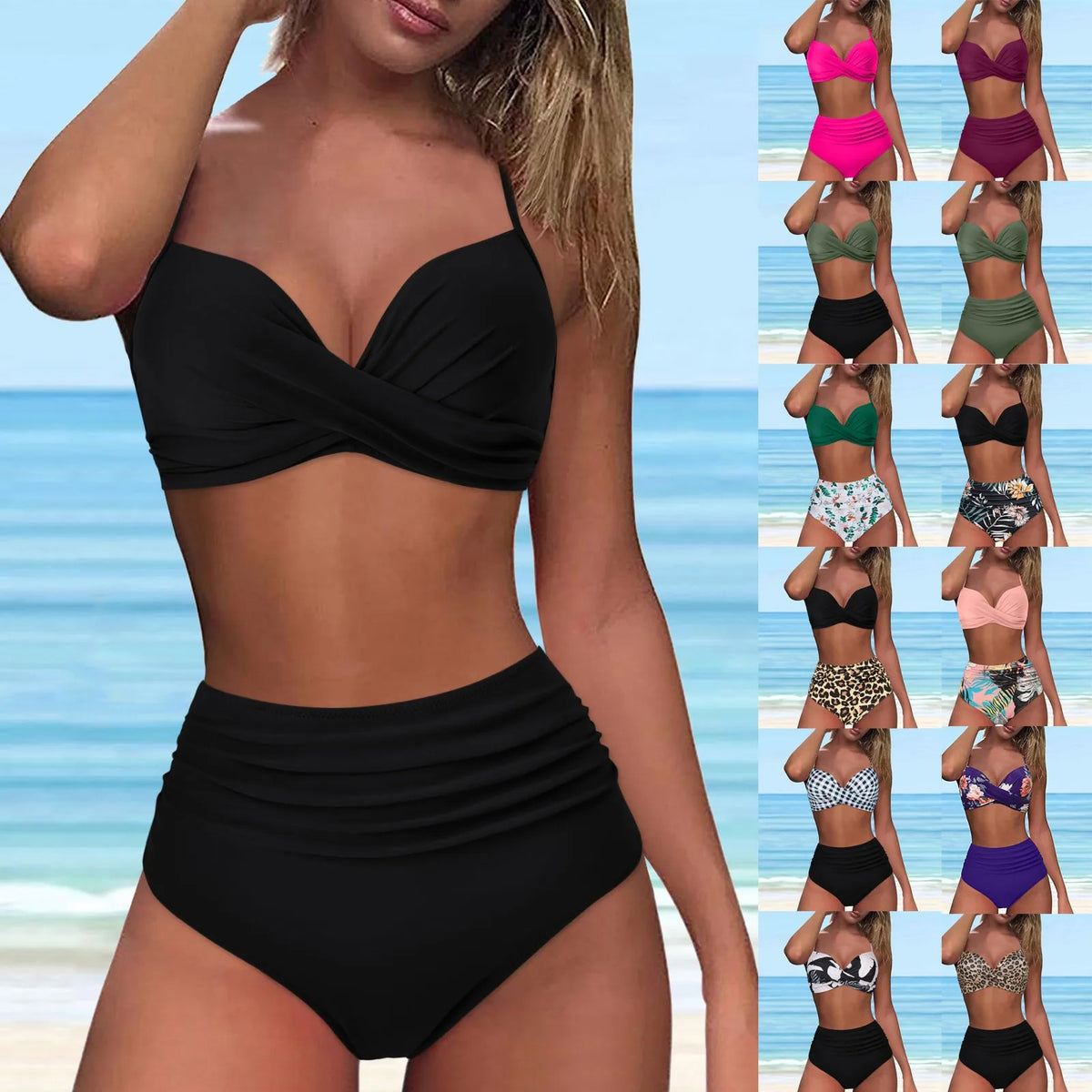 Womens Long Board Shorts Women High Waisted Bikini Sexy Push Up Two Piece Swimsuits Swimsuit Tops for Women with Underwire
