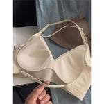 MOYISU Asian Fit Halterneck Women Cross Back Bodysuit Seamless Small Push Up Summer Outer Top SG Kawaii Fashion Bestseller