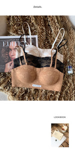 MOYISU Parisian Lace Bra Women Strapless Summer Push Up Small Bust Multiway Wear Bandeau Bralette UK Ship Fashion Top Bestseller