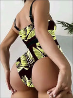 Print Push Up Swimsuit One Piece Swimwear Women High Waisted Swimming Suit Brazilian Monokini Bodysuit Beach Wear Bathing Suit