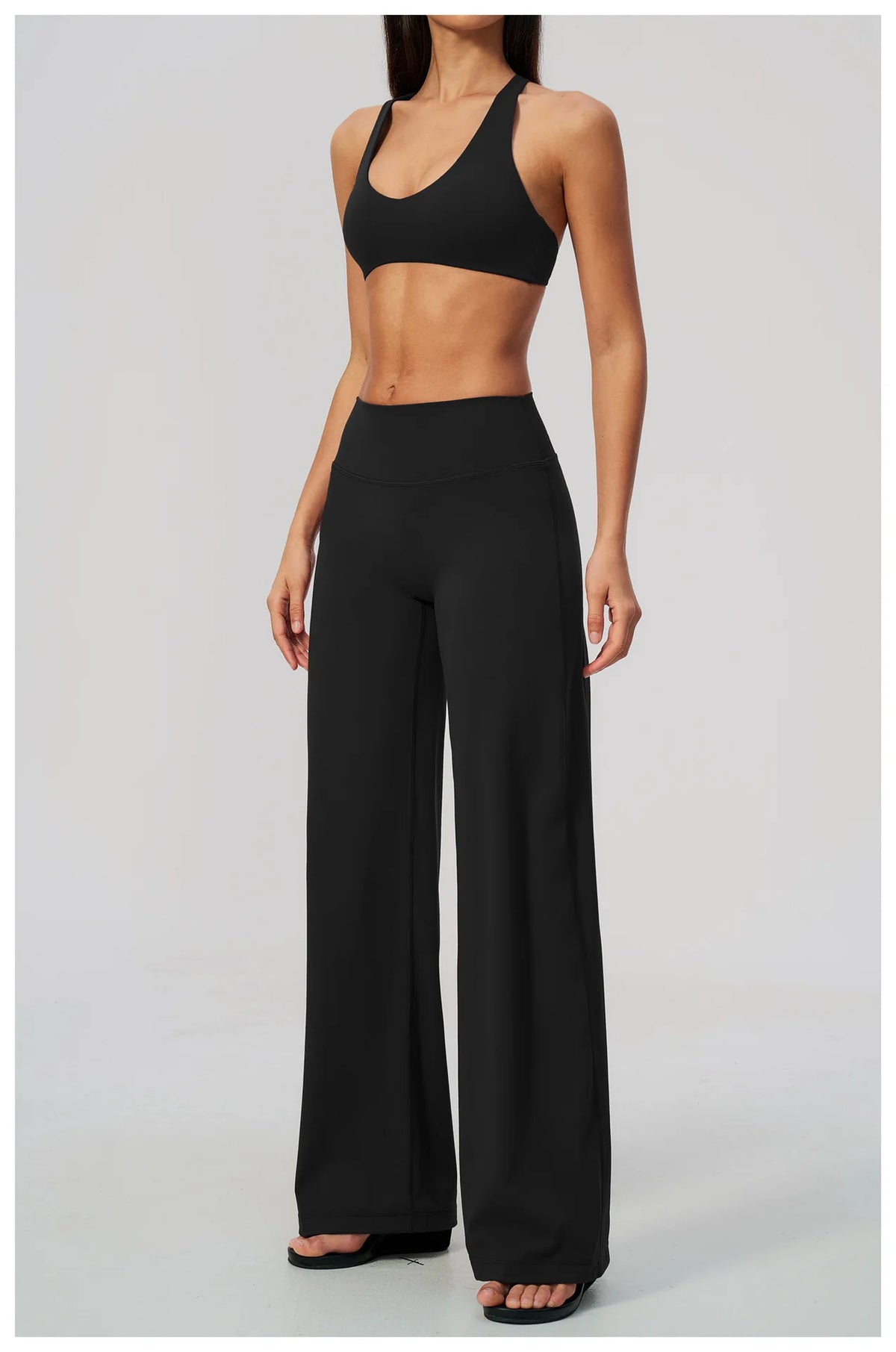 Summer 2 Piece Yoga Sets Women Tight Back Cross Sports Bra High Waist Peach Hip Wide Leg Pants Gym Running Fitness Workout Suits
