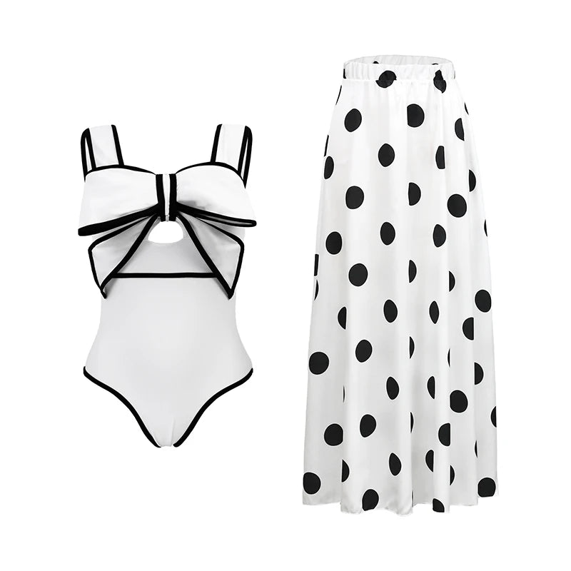 2024 Sexy Sling Ruffle Solid Two Pieces Bikini Women High Waist 3D Flower Swimsuit Skirt Summer Backless Beachwear Bathing Suit