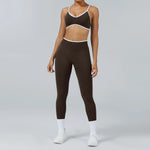 2PCS Yoga Suit Seamless Sports Set Gym Outfits Women Tracksuit Running Workout Clothes Sports Bra Athletic Wear Yoga Clothing