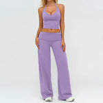 Women's Fitness Set Gym Tracksuit Breathable Sports Bra Flared Trousers Suit Workout Clothing Sportswear Female Athletic Wear
