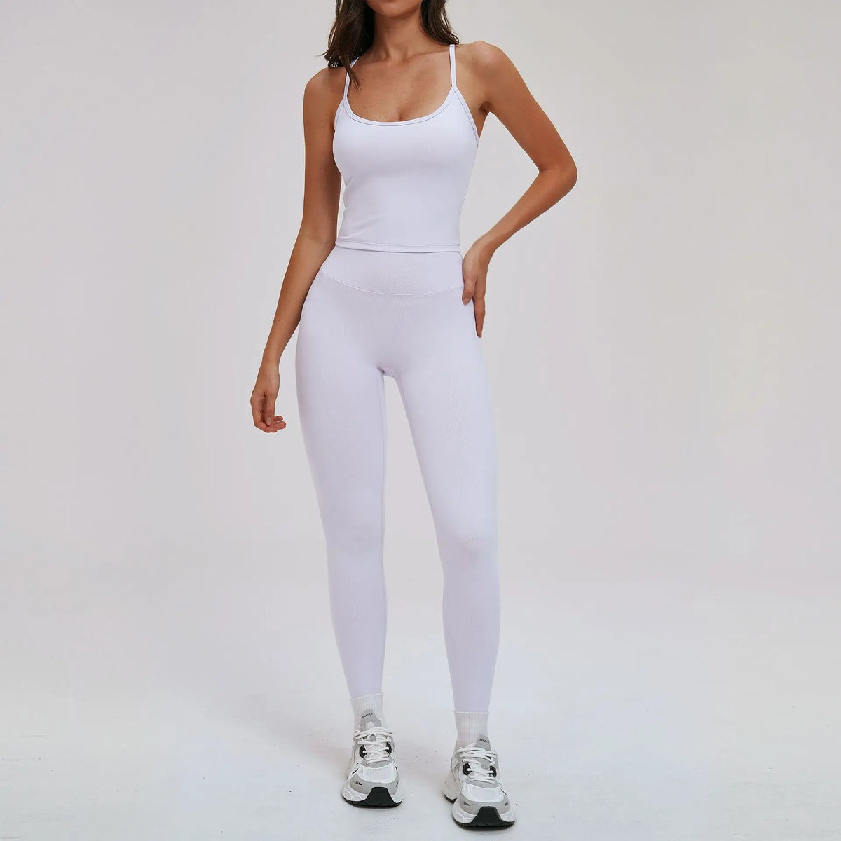 Yoga Short Sets Women Shockproof Slim Back Cross Sports Vest High Waist Leggings Fitness Suit Outdoor Gym Running Set Tracksuit