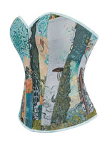 New retro palace style corset oil painting style jacquard fabric gathers waist and wears corsets.