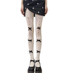 Women Girl Tights Bow-tie Hollow Out Fishnet Stockings Sexy Club Kawaii Gothic Lolita Summer Leggings Hosiery