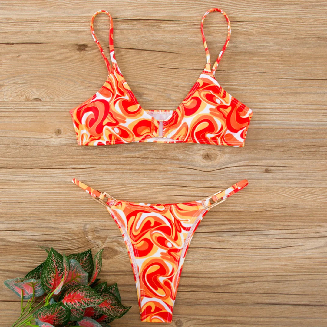 11 Colors Sexy Ribbed High Cut Bikini Women Swimwear Female Swimsuit Two-piece Bikini Padded set Bather Bathing Suit Swim V7111B