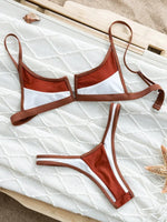 Splicing Denim V Shaped Thong Bikini Women Swimsuit Female Swimwear Two Pieces Bikini Set Bather Push Up Bathing Suit Swim Lady