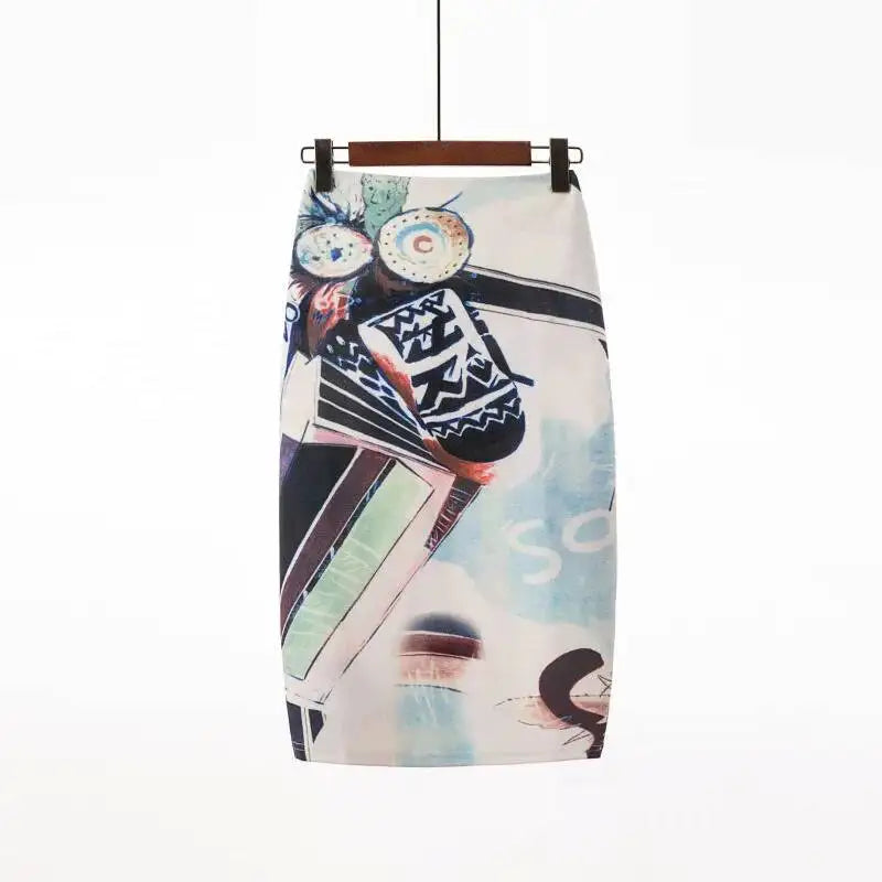 Spring Summer Women Y2K High Waist Midi Pencil Chiffon Skirts Slim Bodycon Vintage Hip Raise Korean Fashion Clothes UOV5