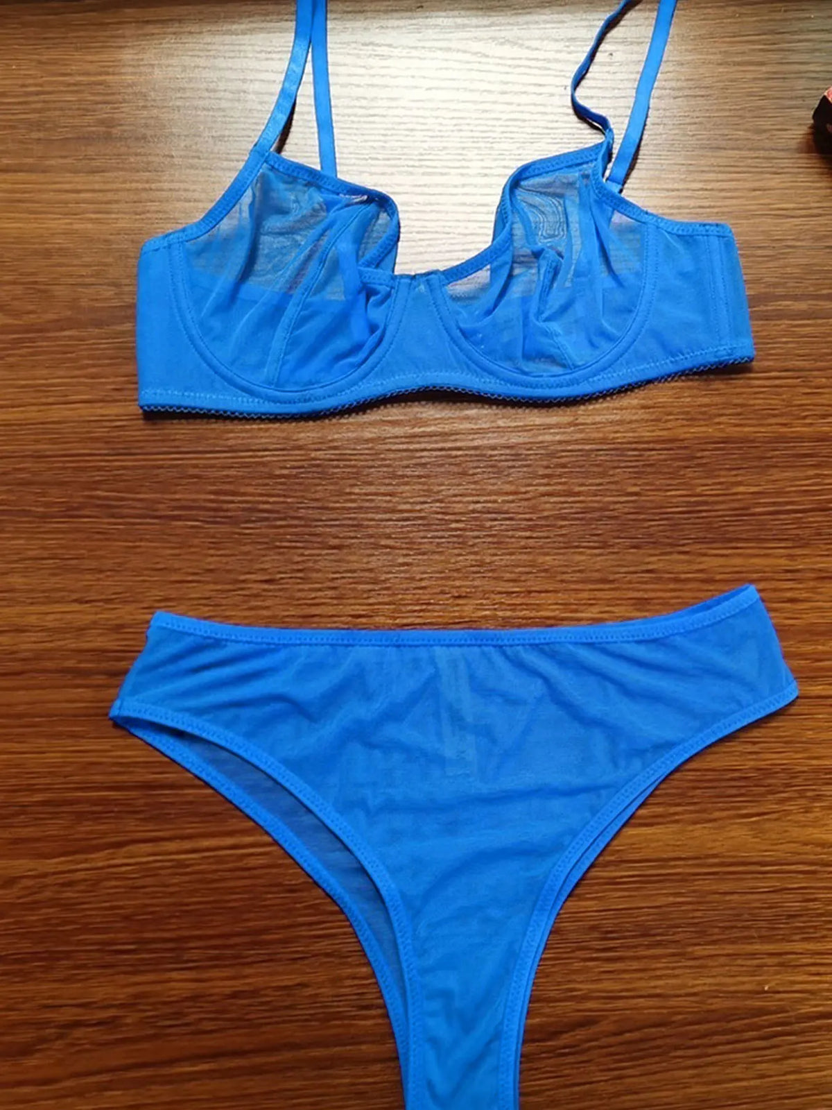 Sexy Ultra-Thin Fully Transparent Alluring Lingerie with Underwire, No Padding, Beautiful Back Bra, Hot Girl Push-Up Bra Set