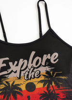 Summer Swimwear for Women Tankini Sets Swimsuit Vintage Padded Mesh Bathing Suit Print Beachwear Female Women's Swim Wear 2025