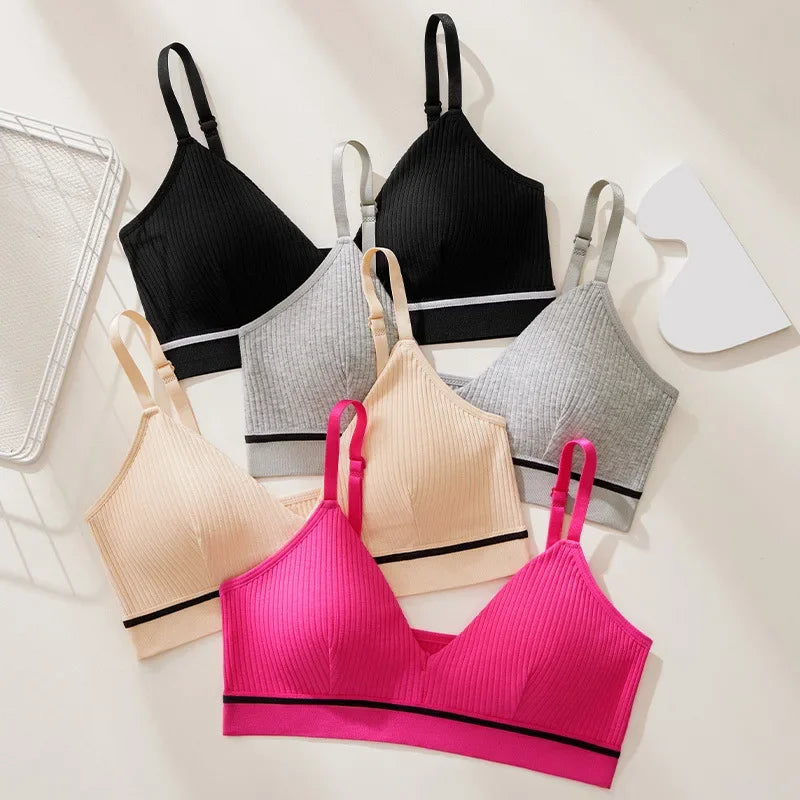 Women Bra Wire Free Cotton Bras Female Seamless Underwear Solid Color Lingerie Girls Breathable Sexy Bralette