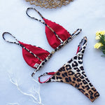 2024 Micro Leopard Bikini Women High CutBandage Push Up Swimsuit Sexy Bathing Suit Padded Thong Swimwear,summer Beach Vacation