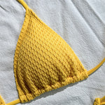 Beige Mesh Halter String Triangle Micro Thong Bikinis Sets 4 Pieces Long Sleeve Cover Ups Sexy Swimsuit Women Holiday Swimwear