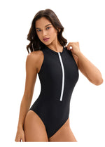 2026 New Zipper One Piece Swimsuit For Women Plus Size Swimwear Solid Bathing Suit Summer Beachwear Swimming Suit For Women 3XL