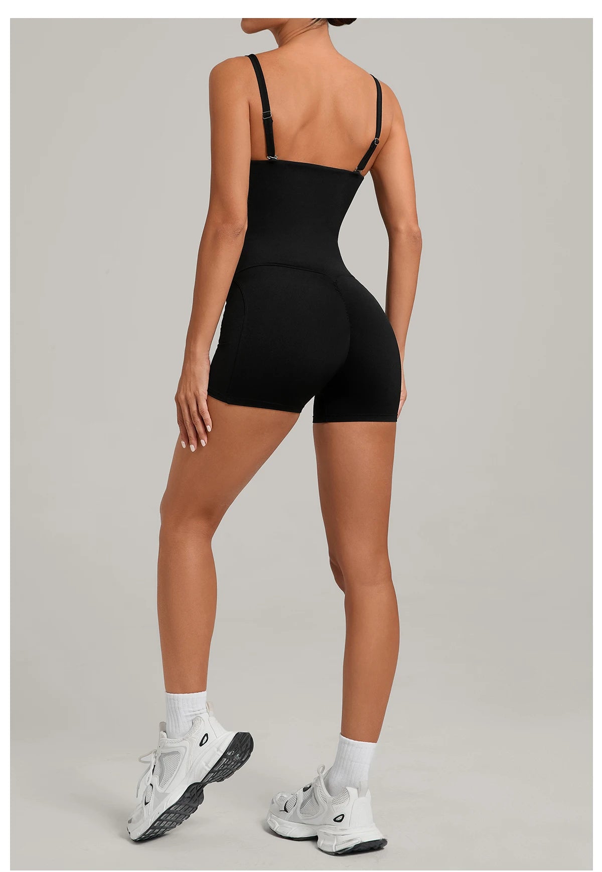 Womens Two Way Wear Bodysuit Sleeveless Yoga Stretch One Piece Romper Sexy Fitness Side Pockets Sportwears Bodysuit