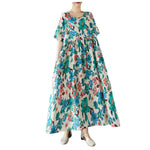 Long Dresses For Women Casual Summer Trendy Boho Style Pleated Cover Up Vestidos Daily Wear High Quality Elegant Maxi Dress